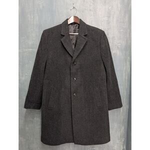 Mens Hathaway Platinum Gray Cashmere Wool Blend Coat Size 42S